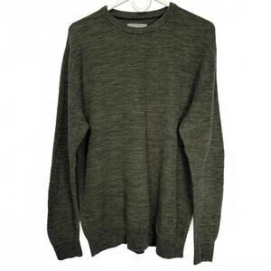 Denver Hayes Forest Green Cotton‎ Knit Crewneck Sweater L